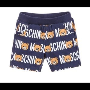 Sz 2T Unisex Navy Blue Moschino Logo Shorts